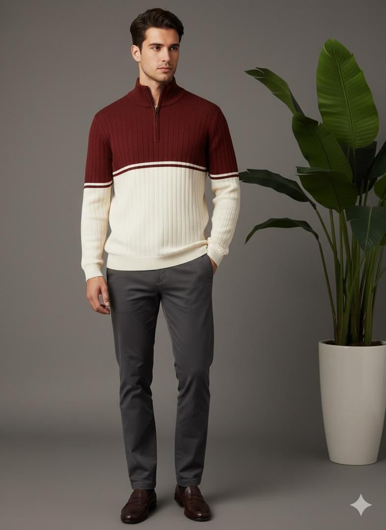 بلوز بافت یقه دار 3104